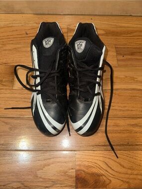 Reebok Men’s Black and White Football Cleats (with the original box damaged)